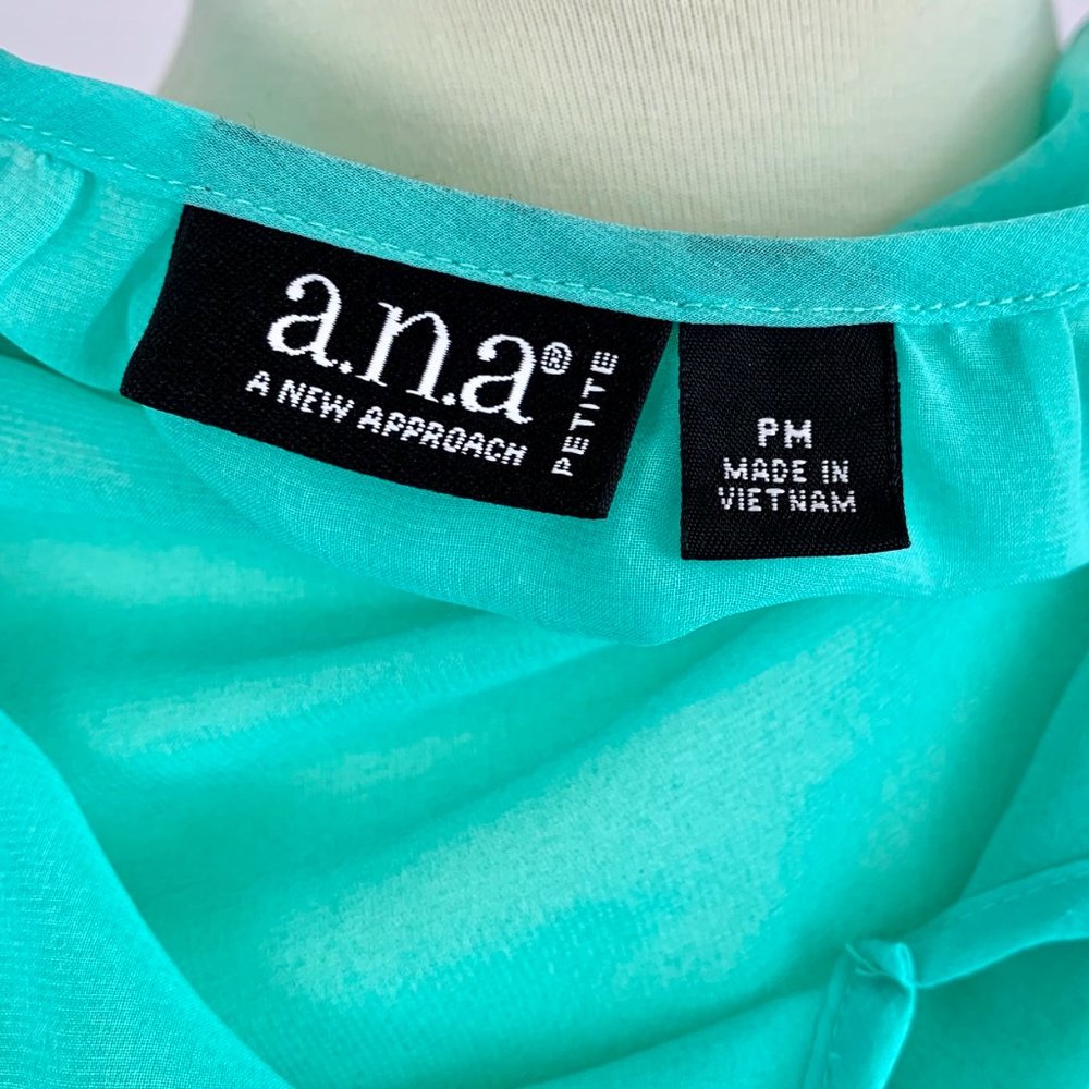 A.N.A Petite Turquoise V-Neck Tunic Medium - Picture 7 of 8